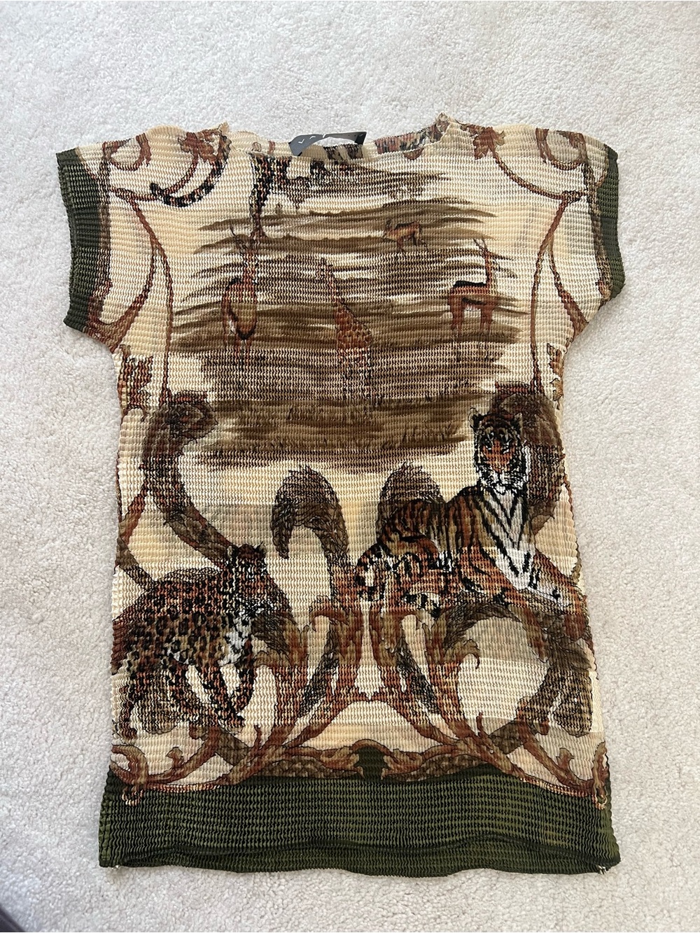 Texture Animal Print Short Sleeve Top